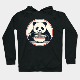 Panda Eating Ramen Retro Hoodie